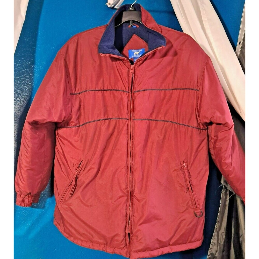 Men's Large Maroon Insulated Coat Parka Habands Polar Man Arctic